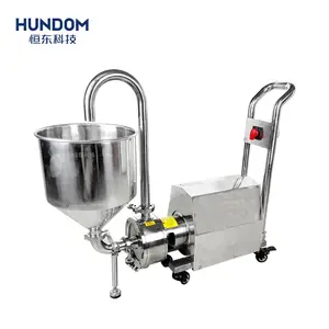 Moving Cart Stainless Steel Homogenizer Mixer Mixing Pump With Hopper For Food Dairy Processing High Shear Circulating Pump
