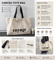 Sac fourre-tout en toile extra large imprimé, en toile de coton robuste, réutilisable pour les courses, idéal comme cadeau promotionnel