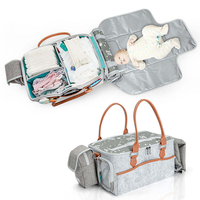 Organisateur de couches pour bébé en feutre YCW avec couvercle et fermeture éclair, sac fourre-tout portable, plusieurs poches, rangement pour couches de voyage, toutes saisons