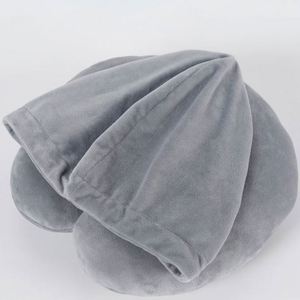 Zxx Factory Direct Creative Hooded U-Shaped Solid Color Travel Head and Neck Office <b>Nap</b> <b>Pillow</b> Set - Product Image 5