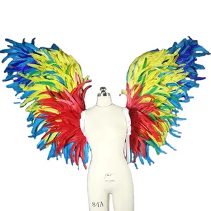 Costumes pour fête de mascarade, accessoires pour fête Festive, en plumes surdimensionnées, ailes d'ange colorées