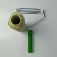 Pinceau à rouleau de peinture polyacrylique de couleur verte de style cage américaine de 9 pouces avec capuchon en métal pour la brosse à rouleau du marché du Moyen-Orient