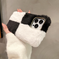 Accessoires pour iPhone 16 Pro Max Hiver Chaleur Moelleux Doux TPU + Peluche Téléphone Cas pour iPhone 15 Pro Max Téléphone Cas