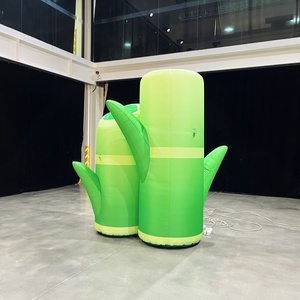 Bambou Gonflable Vert Lumineux avec Message de Bénédiction : Modèle de Plante Gonflable « Montant à Petit Pas » pour Panda - Product Image 4