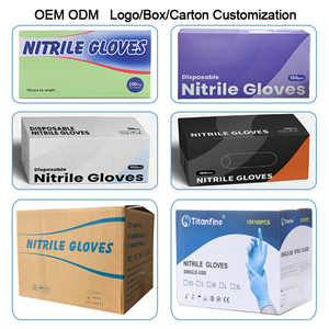 Guanti senza polvere 100 pezzi per scatola esame medico guanto in nitrile commercio all'ingrosso della fabbrica - Product Image 5
