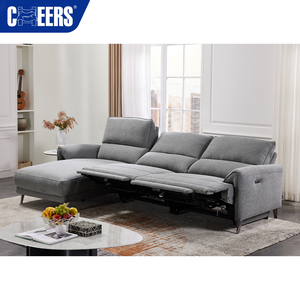 Canapé inclinable en tissu MANWAH CHEERS, ensemble inclinable électrique 3 places avec chaise longue et éclairage pour salon - Product Image 2