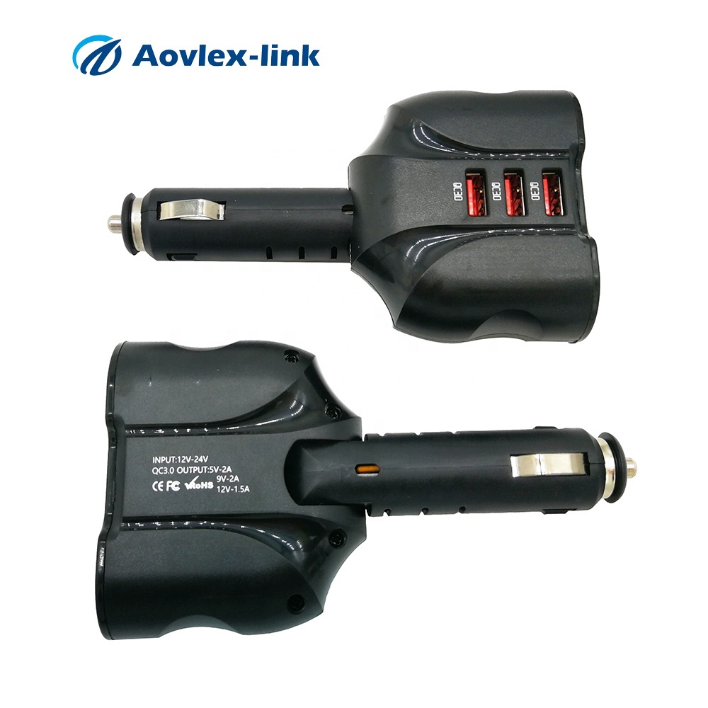 Автомобильное зарядное устройство с 3 usb-портами, с чипом QC3.0