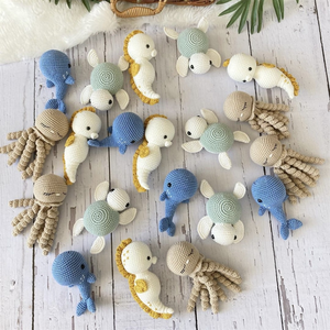 Giocattoli di animali marini all'uncinetto piccola tartaruga all'uncinetto fatti a mano della balena Amigurumi - Product Image 2