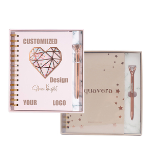 Máy tính xách tay in ấn sản xuất A5 , 5x7 tùy chỉnh Craft xoắn ốc bìa cứng máy tính xách tay cá nhân logo bìa với kim cương bút - Product Image 1