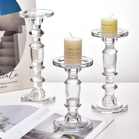 Bougeoirs en verre transparent pour la décoration de la maison de mariage