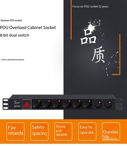 OEM Đức Loại 1U Power Strip 8 cách 10A PDU Ổ cắm chuyển đổi 8 cách 1U Ổ cắm điện phân phối đơn vị phụ kiện - Product Image 4