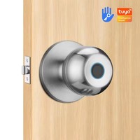 Glomarket vente en gros de serrure intelligente à bouton sphérique rond sans clé serrure de poignée de porte intelligente Tuya App Control serrure de porte intelligente à empreinte digitale