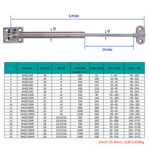 Accesorios de hardware Amortiguadores de gas de alta resistencia con soportes Acero inoxidable 316 para RV Yacht Outdoor y Automatización - Product Image 6