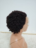Promotion Letsfly : Perruque Afro Bouclée Sans Colle, Courte, Base Transparente, Densité 200%, Cheveux Humains, Lace Front 13x4, Vente en Gros à 24,6 $