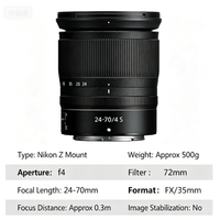 Objectif d'appareil photo hybride plein format 24-70 mm F4 à ouverture constante, zoom, filtre 72 mm, autofocus pour les séries Z Z6 Z7 Z5 Z30
