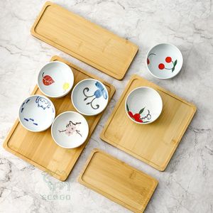 Bandeja de Sushi Rectangular de Bambú Personalizada con Acabado Lacado para Aperitivos Japoneses y Uso en Restaurantes - Product Image 1
