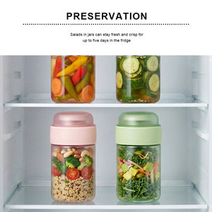 Boîtes à lunch en plastique Everich personnalisables, étanches, 340 ml, avec récipient pour vinaigrette, pour le bureau et les pique-niques - Product Image 4