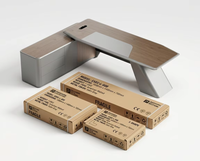 FYA02-28 Mesa de Computadora Contemporánea de Melamina, Muebles de Oficina para CEO, Escritorio Gerencial en Forma de L Gris, Estación de Trabajo Corporativa de Alta Gama