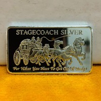 Pièce de monnaie de défi plaquée or de 1/4 d'once, personnalisée par estampage, en forme de barre de lingot rectangulaire avec motif bison, vente en gros, Canada