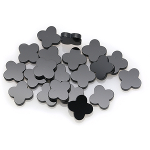 6mm đến 16mm tự nhiên màu đen <span class=keywords><strong>onyx</strong></span> đá quý bốn lá Clover Agate Loose đá quý - Product Image 2