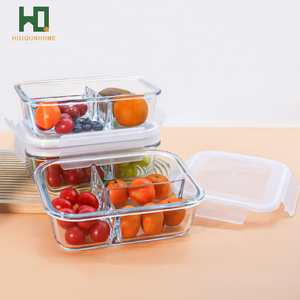 ภาชนะแก้วทนความร้อนทรงสี่เหลี่ยมผืนผ้าสำหรับเก็บอาหารสดพร้อมฝาปิดกล่องอาหารกลางวันเบนโตะแก้วสำหรับผู้ใหญ่ - Product Image 4