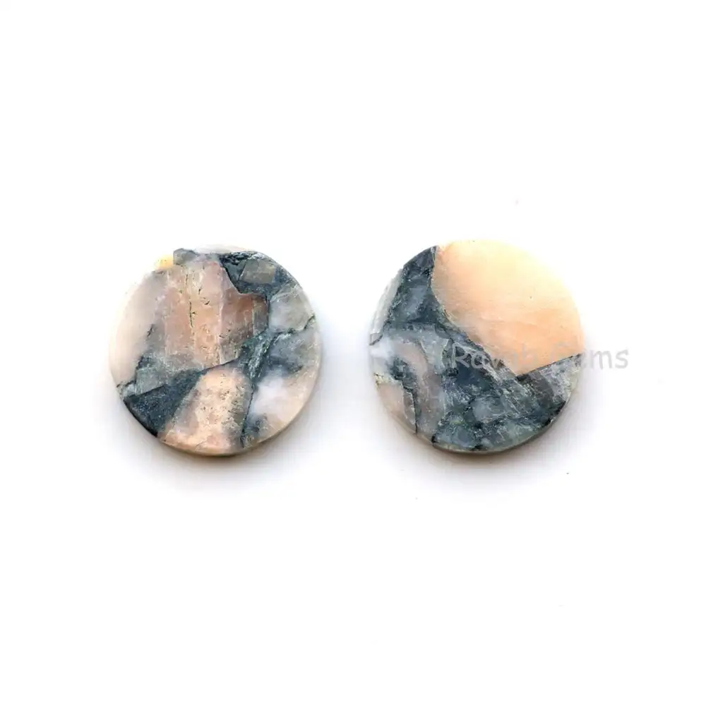 12mm Natural Alta Polido Branco Calcita Cobre Composto Suave Rodada Moeda Calibrado Gemstone Para Fazer Jóias Fabricante