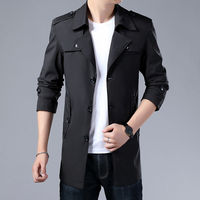 Blouson bomber moderne et minimaliste pour homme, style coréen, long, léger, imperméable, col montant, pour l'automne