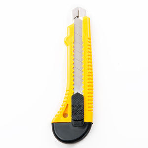 Cuchillo de Caja Económico Multifunción con Botón de Empuje, Cuchilla Retráctil de Cambio Rápido de Acero al Carbono, Mango de Plástico, para Bricolaje Industrial - Product Image 1