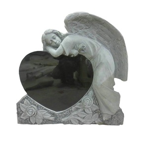 UNION STONE Bon Prix Pierre de granit rouge, Pierre tombale en forme de cœur d'ange unique, Monument funéraire au design unique pour cimetière - Product Image 3