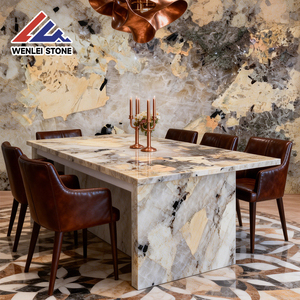 Losa de Mármol Blanco Platino Natural Wenlei de Lujo con Vetas Doradas y Negras, Altamente Translúcida, para Uso <span class=keywords><strong>en</strong></span> Interiores de Cocinas de Villas - Product Image 4