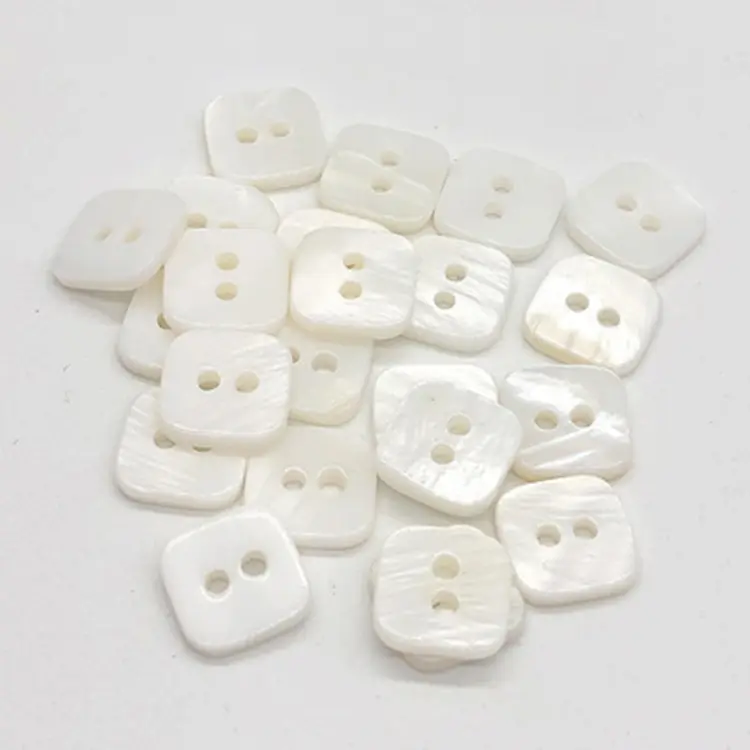 Best selling products 2 hole customized square shell button natural river mop shell button