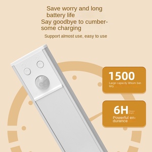 Barre lumineuse de capteur de corps humain LED intelligente ultra-mince de haute qualité, longueur: 40cm espace argent livre lanterne ornement support LED - Product Image 5