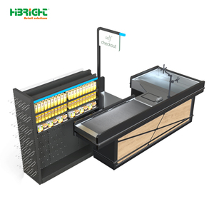 Highbright Popular Cashier <b>Counter</b> with Display Rack for Supermarket & Grocery Stores - Product Image 5