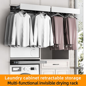 Kit de superposition pour lave-linge et sèche-linge en métal, universel, amélioré, avec étagère de séchage extractible pour buanderie - Product Image 6