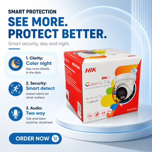 Caméra réseau tourelle fixe <span class=keywords><strong>Hikvision</strong></span> originale DS-2CD2387G3-LIS2UY/SL 2,8 mm avec audio bidirectionnel, 8 MP, lumière hybride intelligente et ColorVu - Product Image 1