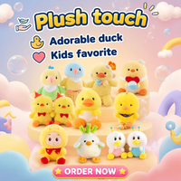 Pasokan Langsung Pabrik Boneka Ayam Lucu Kawaii 24cm dengan Dasi Kupu-kupu dan Topi Pesta, Hadiah Mesin Cakar, Grosir untuk Permainan Arcade