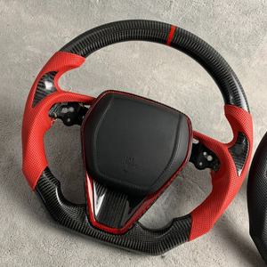 Volant en cuir et fibre de carbone avec boutons pour <span class=keywords><strong>Toyota</strong></span> Corolla Camry Xse Se 9ème génération <span class=keywords><strong>hybride</strong></span> 2018 <span class=keywords><strong>2021</strong></span> 2022 2023 2024 2025 2026 - Product Image 5