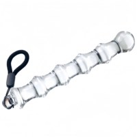 Glas-Analperlen Butt Plug mit Zugseil und 6 Perlen 100% Wasserdicht Umweltfreundliches Masturbationsspielzeug für Männer/Frauen Paare