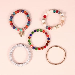 <b>Beaded</b> <b>Bracelets</b> Women's Boho Butterfly Charm Multilayer Colorful Pearl Acrylic Resin Jewelry Gift Fashion Accessory - Product Image 2