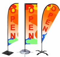 Drapeaux de stand rectangulaires en forme de plume ou de goutte d'eau personnalisés pour salons professionnels extérieurs, banneaux publicitaires et entreprises de coiffure