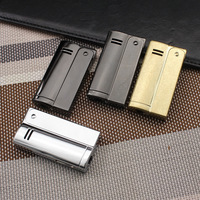 Briquet coupe-vent à flamme nue en métal, rechargeable au gaz, cadeau d'affaires, vente en gros, briquet torche à flamme jet pour cigares et cigarettes