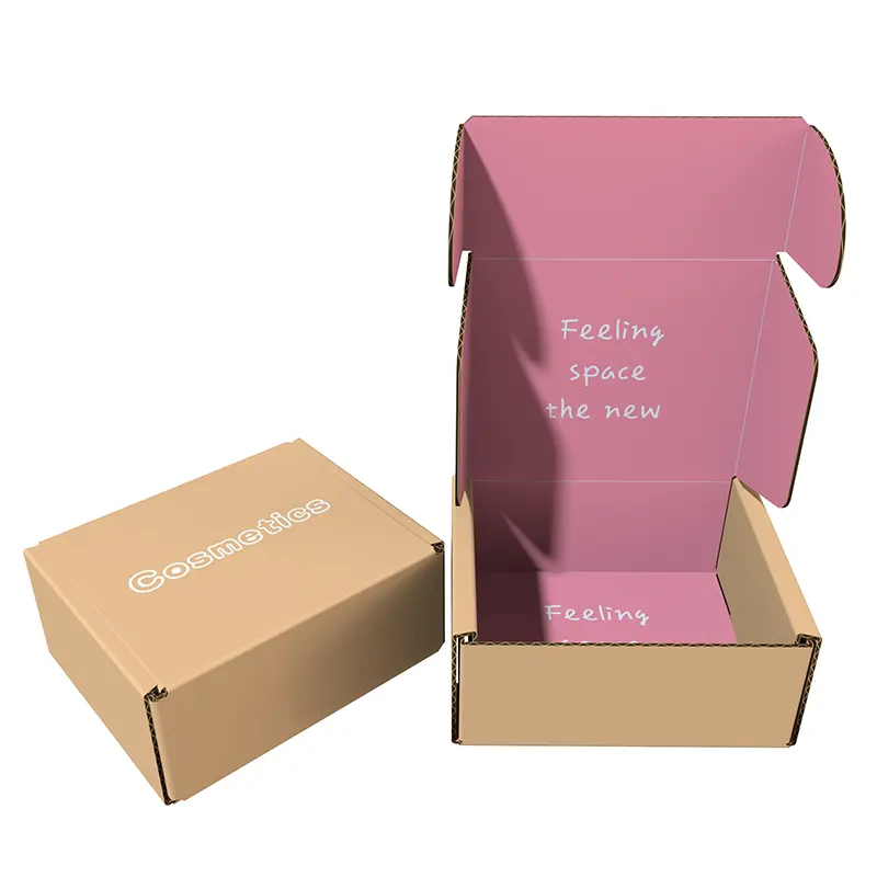 Kotak kosmetik pakaian dalam warna-warni kustom botol parfum kotak kemasan merah muda cetak kertas Kraft dengan kotak