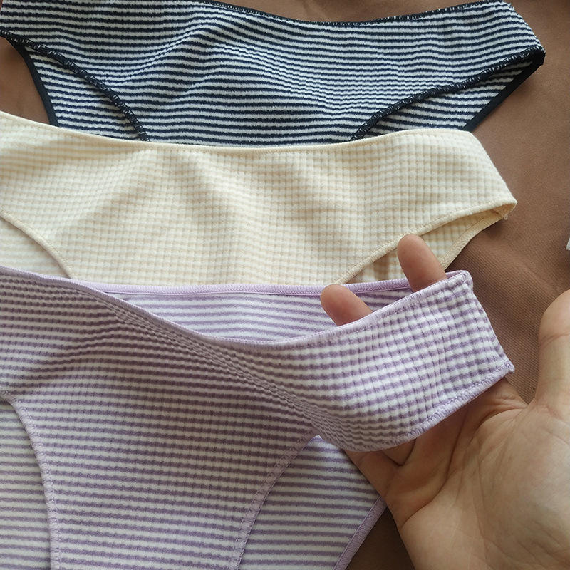 Women's Sexy Breathable Solid Color Knitted Low-Waist Everyday Style Underwear XL Size Free Shipping Wholesale Bikini Briefs