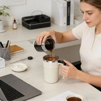 Tasse à mélanger automatique de 400 ml avec affichage de la température, rechargeable, anti-fuite avec couvercle, tasse à café électrique