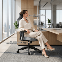 Chaise de bureau ergonomique pivotante en maille confortable et abordable, chaise de conférence exécutive inclinable rembourrée pour le travail