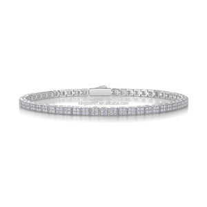 Bracciale Tennis in Argento S925 con Diamanti Moissanite di Varie Misure Ispirato alle Pop Star Stile da Festa Idea Regalo di Tendenza per Fan dell'Hip-Hop/Rock - Product Image 3