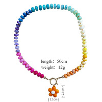 Collier d'été fait main Dopamine, pendentif perlé coloré sur perles de pierre, plaqué or, recommandé par les blogueuses