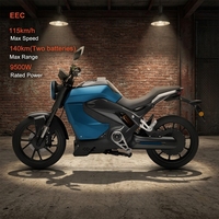 Motos de course électriques EEC haute performance 9500W avec moteur centralisé, 72V, vitesse maximale 115km/h, freins ABS, écran TFT