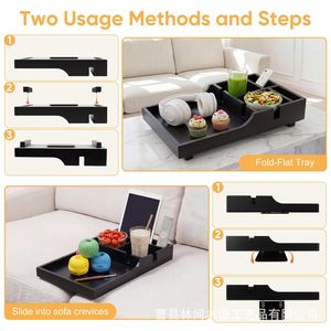 Wooden Sofa Tray With Cup Holder And <b>Tablet</b> <b>Stand</b> <b>For</b> Coffee Table Use - Product Image 3