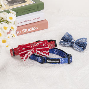 Coowone Hersteller-Maßgeschneidertes Polyester Hundegeschirr-Set Klassische Strickwaren Haustierleinen Halsbänder mit Schleifenverzierungen - Product Image 5